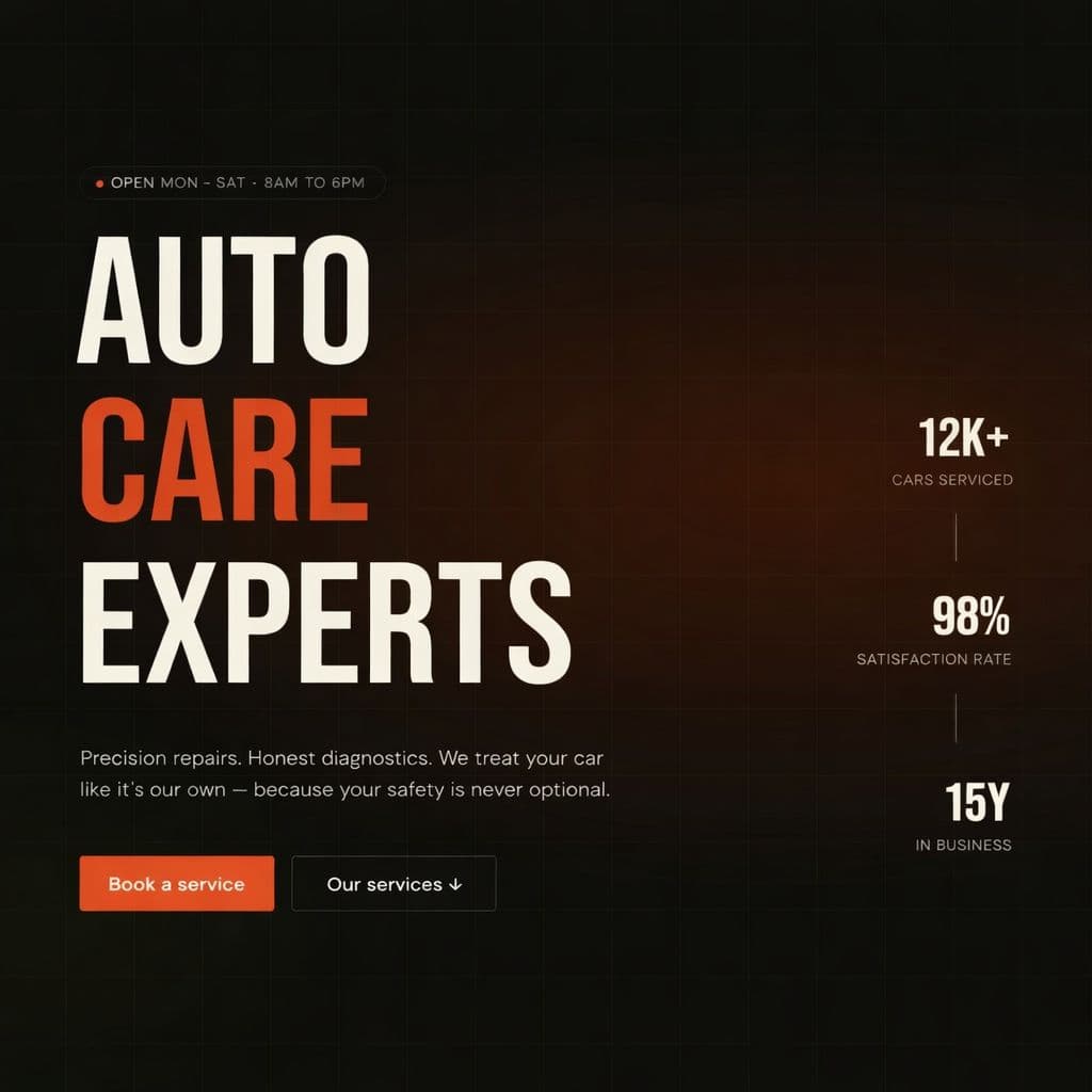لوحة معلومات Auto Care لإدارة صيانة المركبات من تصميم 4o4